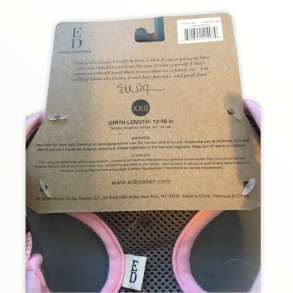 ED Comfort Pink Bow Tie Dog Harness XX-Small - Picture 3 of 4